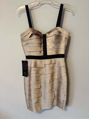 bebe Bandage Layered Mini Dress